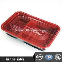 Plastic food tray with lid 2 compartments