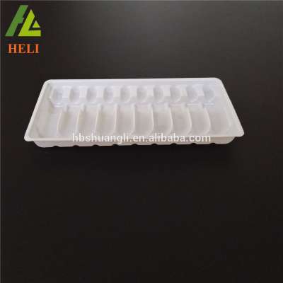 Plastic clear transparent ampoules and vials packaging