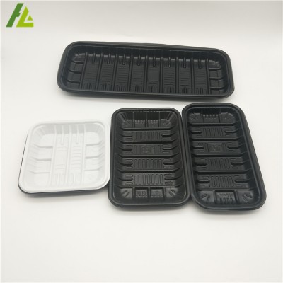 Hot selling food grade material black color disposable blister plastic meat trays